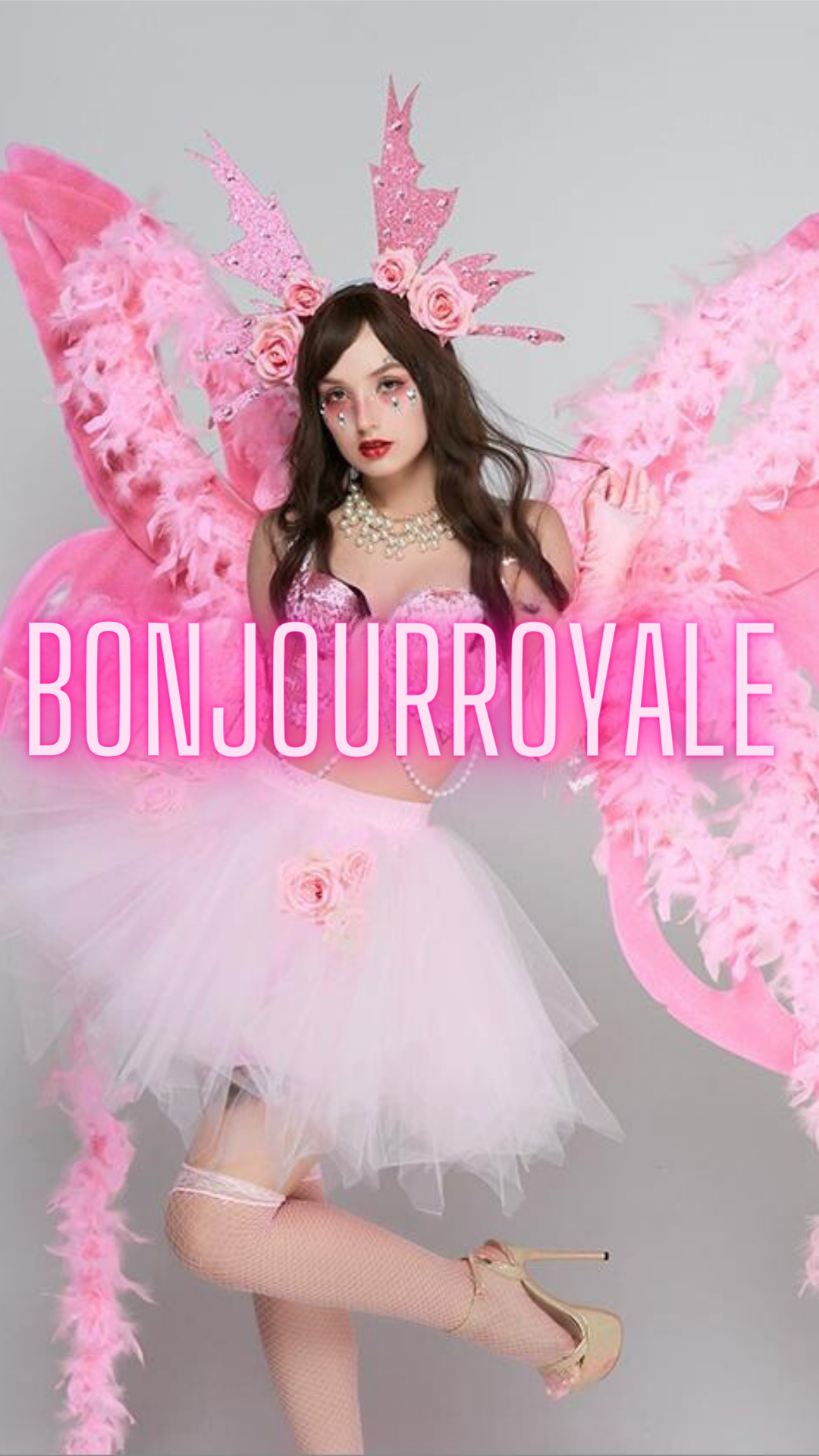 Pink Feathered Sweet GoGo Performance Costume