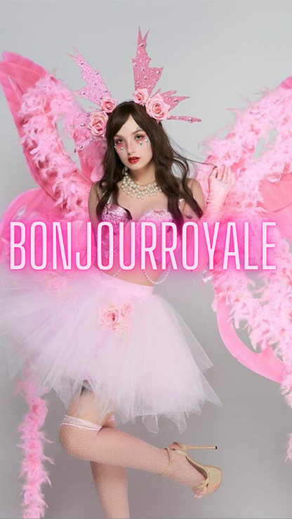 Pink Feathered Sweet GoGo Performance Costume