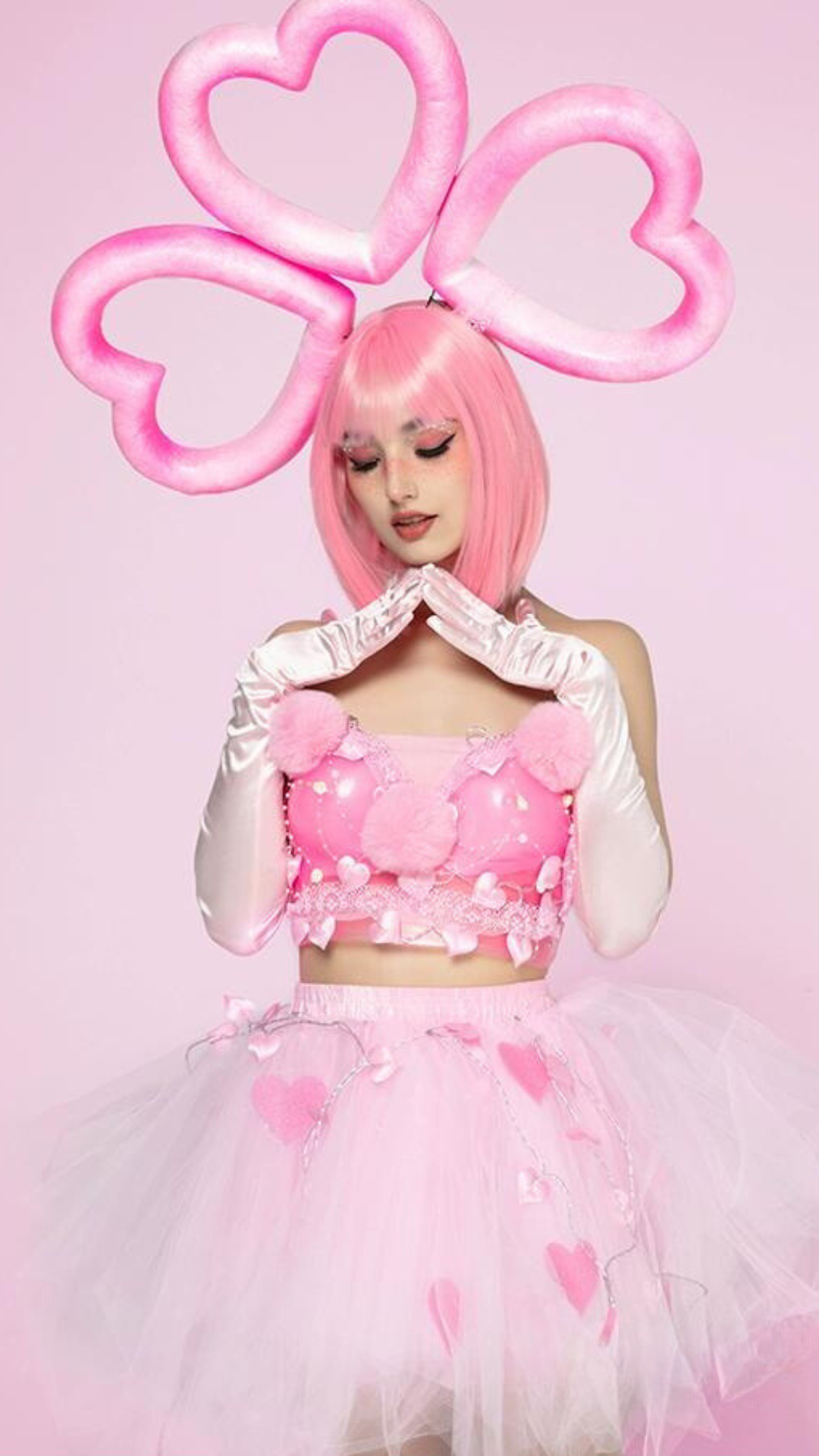 Sweetheart Glowing GoGo Performance Outfit with Hearts