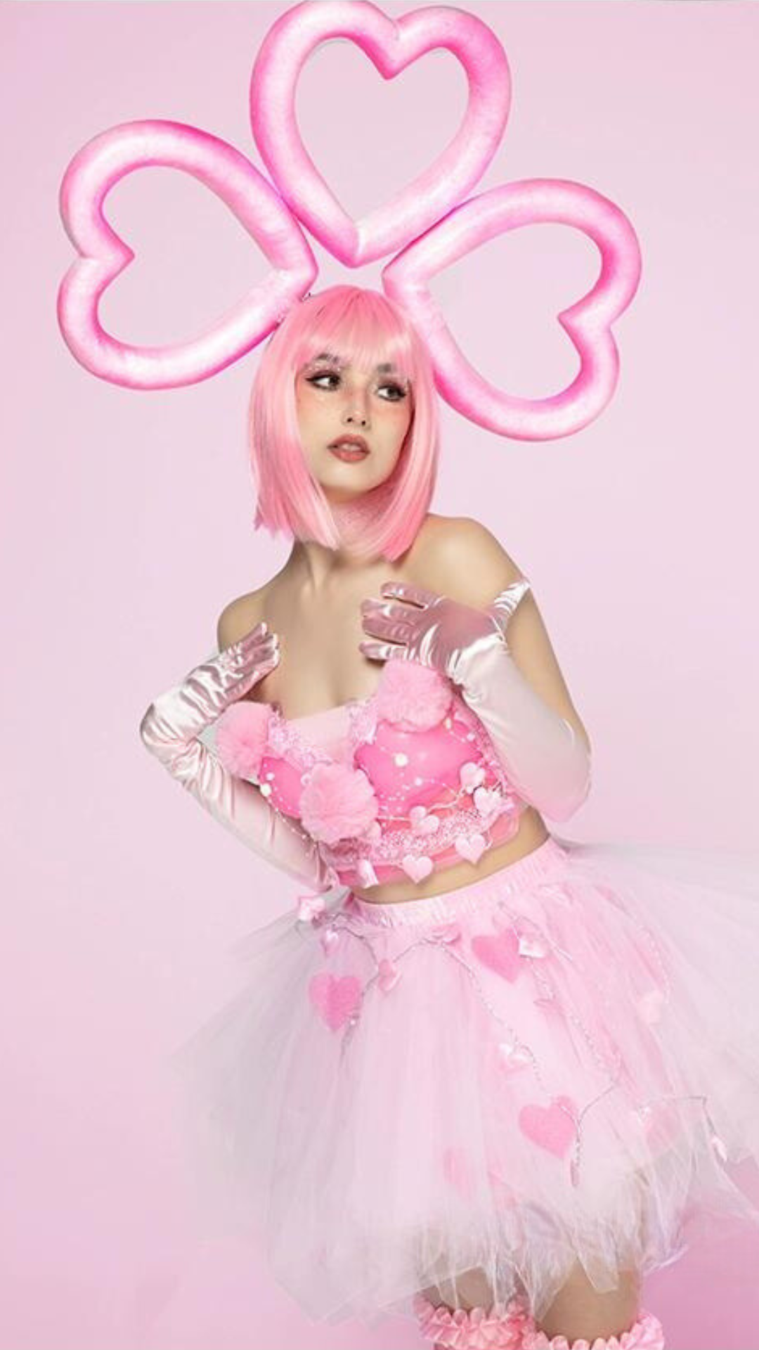 Sweetheart Glowing GoGo Performance Outfit with Hearts