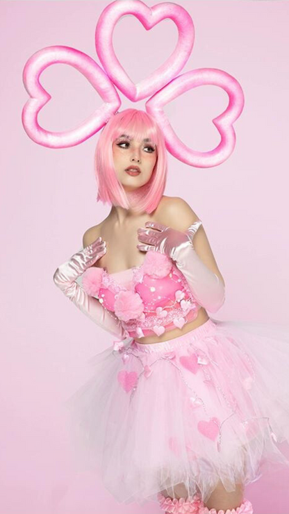 Sweetheart Glowing GoGo Performance Outfit with Hearts