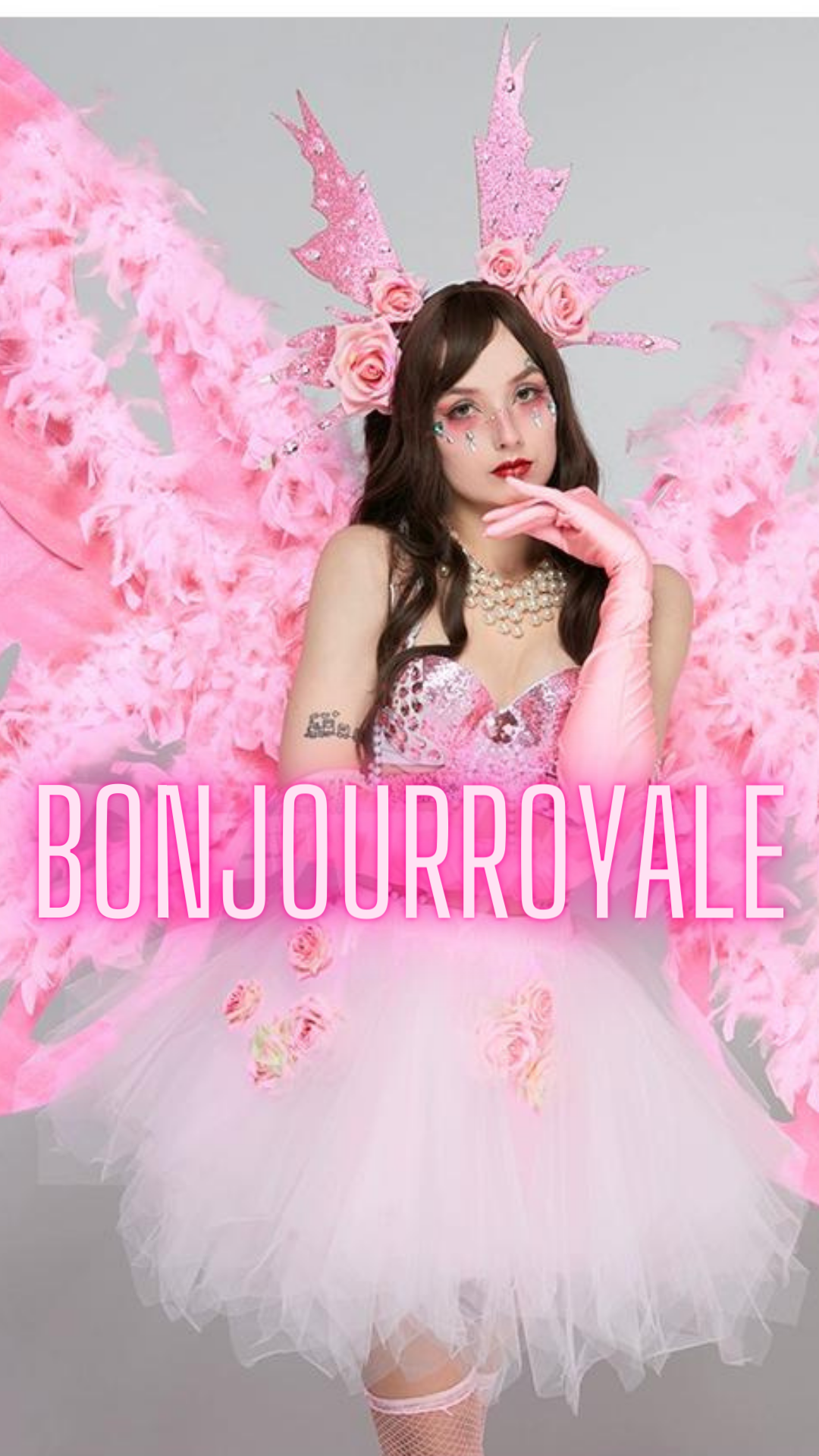 Pink Feathered Sweet GoGo Performance Costume