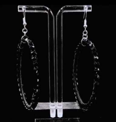 Adult Latin Dance Rhinestone Round Earings for Competition and Performance