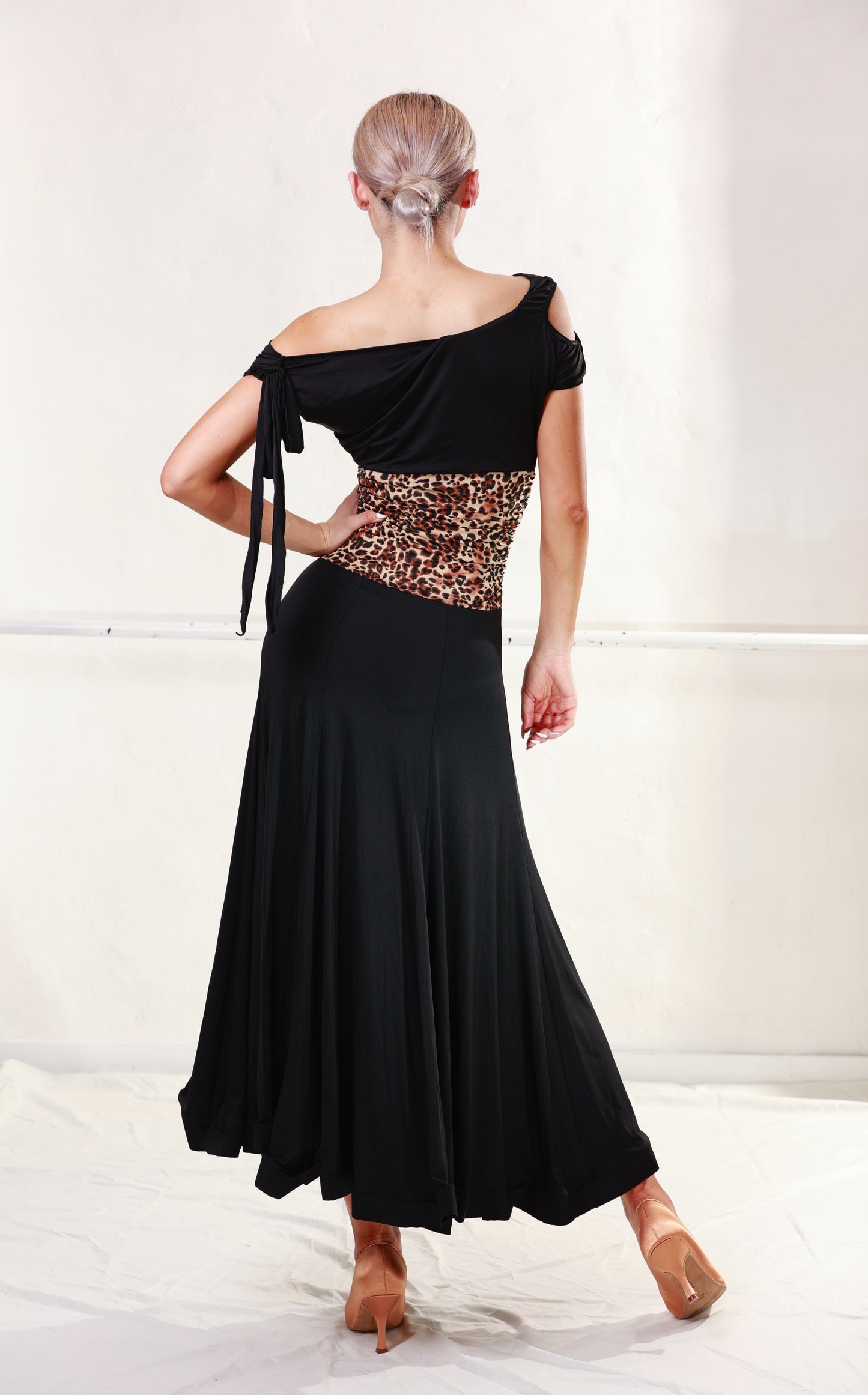 Ballroom Black&Leopard Print Top &Skirt