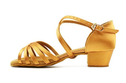 Girls Silk Soft - Latin and Ballroom Shoes with Low Heels