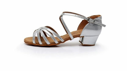 Girls Silk Soft - Latin and Ballroom Shoes with Low Heels
