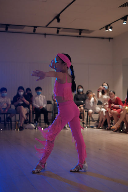 Kids Personalised Performance Costumes - Spaghetti Strap Top with Fringed Long Pants