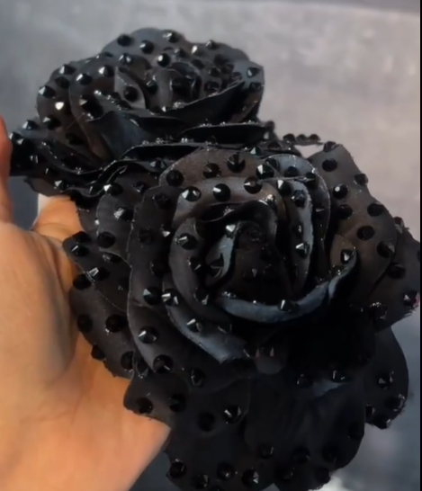 Handmade Flower Headpiece with Diamonds - Personalised Colour