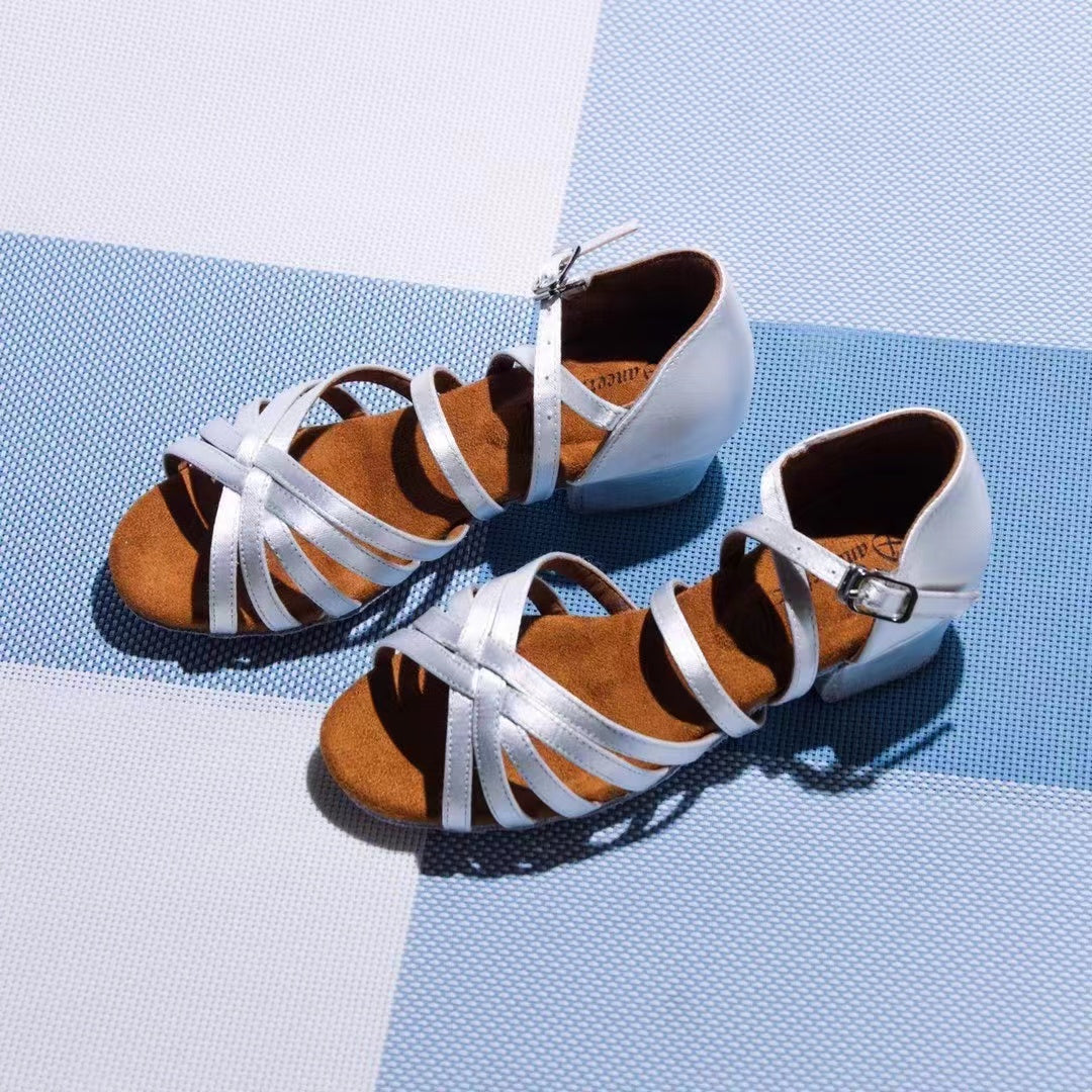 Girls Silk Soft - Latin and Ballroom Shoes with Low Heels