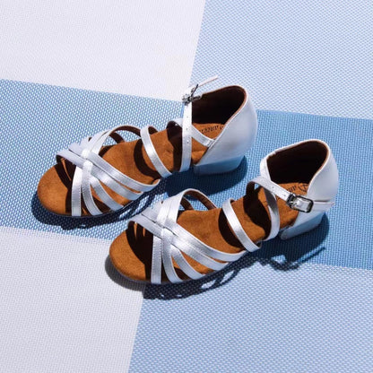 Girls Silk Soft - Latin and Ballroom Shoes with Low Heels