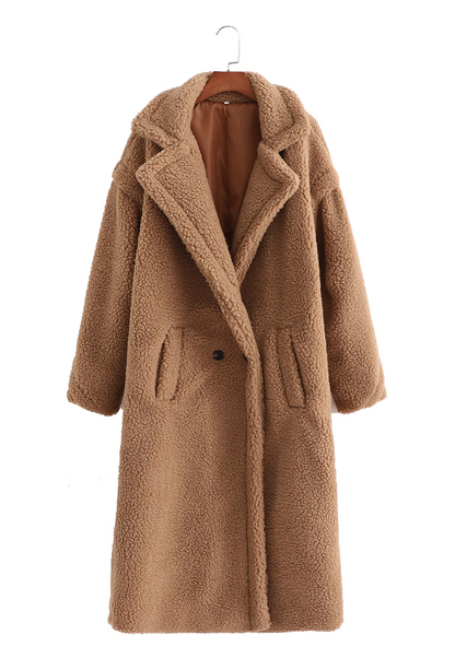 New Autumn/Winter Collection: Camel Shearling Long Coat, Loose and Thick Trench Coat