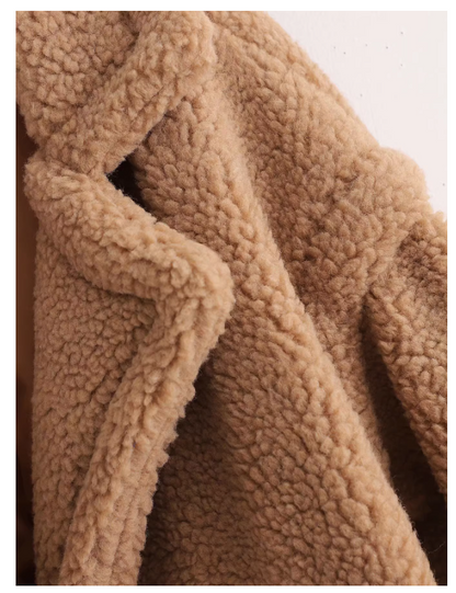 New Autumn/Winter Collection: Camel Shearling Long Coat, Loose and Thick Trench Coat