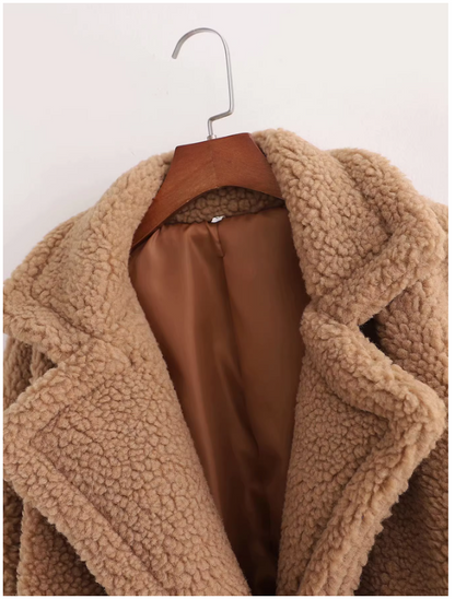 New Autumn/Winter Collection: Camel Shearling Long Coat, Loose and Thick Trench Coat